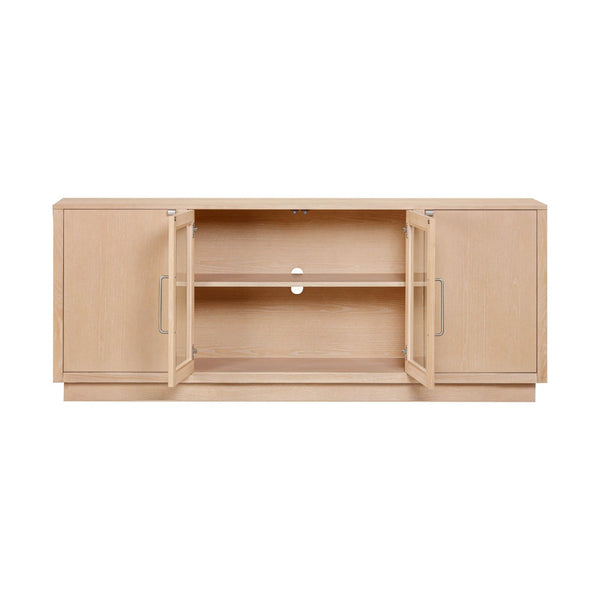 TOV Furniture Marlow 77" Wood Console - Elegant Multifunctional Storage for Living Spaces, Media & Entryway Use Natural REN-E7040-1