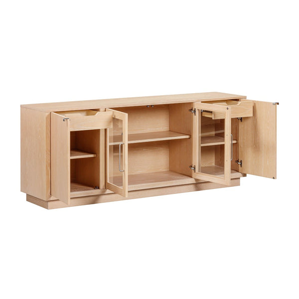 TOV Furniture Marlow 77" Wood Console - Elegant Multifunctional Storage for Living Spaces, Media & Entryway Use Natural REN-E7040-1