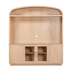 TOV Furniture Marlow 77" Wood Entertainment Center with Curved Hutch, Stylish Storage, and Cable Management Solutions Natural REN-E7040-ENT