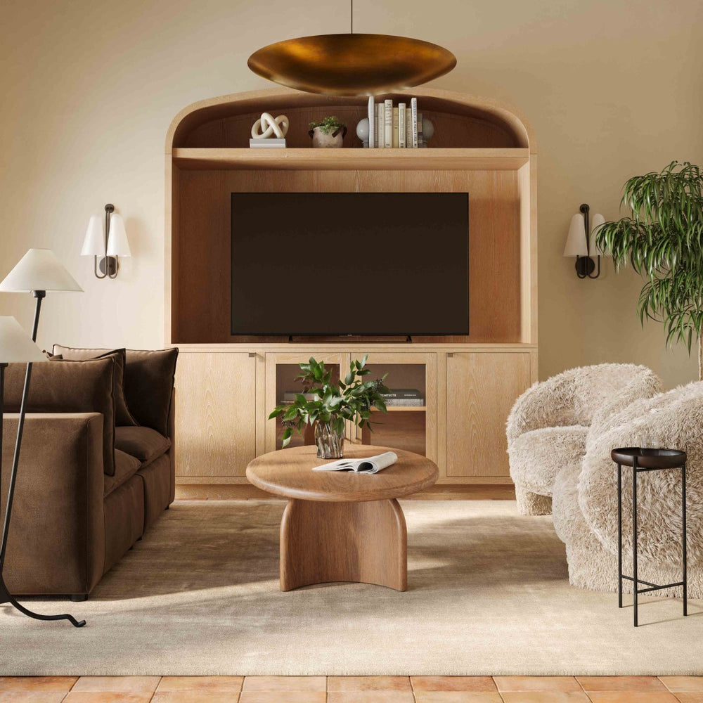 TOV Furniture Marlow 77" Wood Entertainment Center with Curved Hutch, Stylish Storage, and Cable Management Solutions Natural REN-E7040-ENT