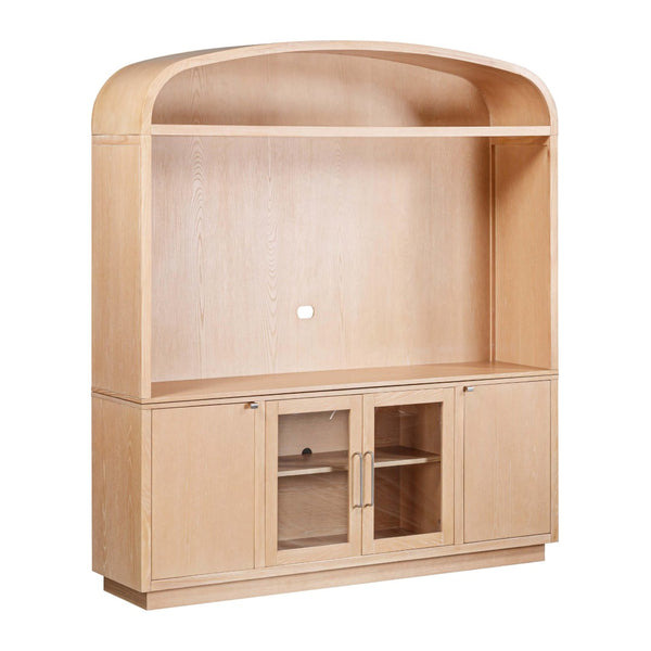TOV Furniture Marlow 77" Wood Entertainment Center with Curved Hutch, Stylish Storage, and Cable Management Solutions Natural REN-E7040-ENT