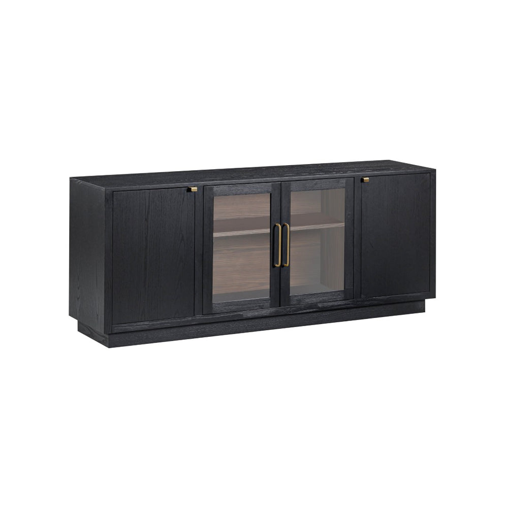 TOV Furniture Marlow 77" Wood Console - Elegant Multifunctional Storage for Living Spaces, Media & Entryway Use Black REN-E7140-1