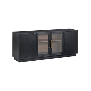 TOV Furniture Marlow 77" Wood Console - Elegant Multifunctional Storage for Living Spaces, Media & Entryway Use Black REN-E7140-1