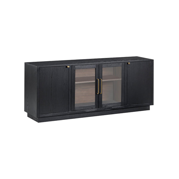 TOV Furniture Marlow 77" Wood Console - Elegant Multifunctional Storage for Living Spaces, Media & Entryway Use Black REN-E7140-1