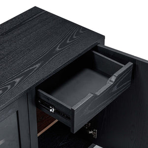 TOV Furniture Marlow 77" Wood Console - Elegant Multifunctional Storage for Living Spaces, Media & Entryway Use Black REN-E7140-1