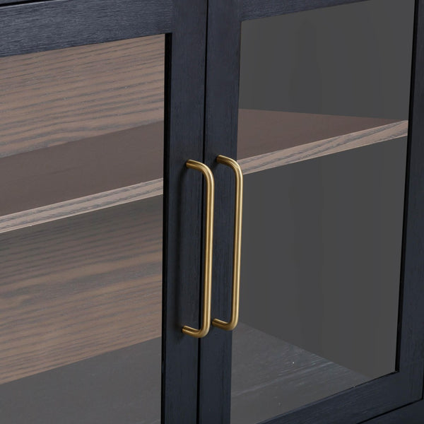 TOV Furniture Marlow 77" Wood Console - Elegant Multifunctional Storage for Living Spaces, Media & Entryway Use Black REN-E7140-1