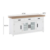 Dover White 62" Entertainment Console REN-E9040-62 TOV Furniture