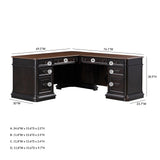 Roanoke Black L Desk REN-H360-50-55 TOV Furniture