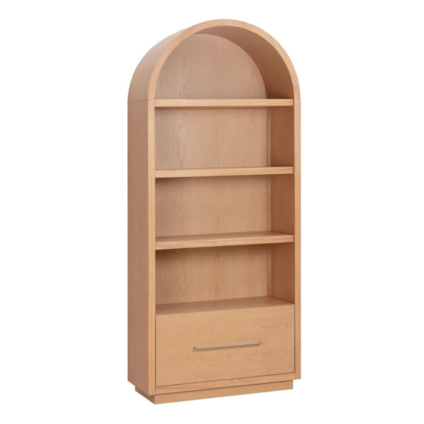 TOV Furniture Marlow Wood Bookcase with Soft-Close File Drawer – Elegant Storage Solution for Home & Office Natural REN-H700-46