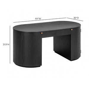 TOV Furniture Marlow 64" Wood Executive Desk with Thoughtful Storage and Soft-Close Hardware for Modern Workspaces Black REN-H710-20-25