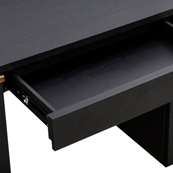 TOV Furniture Marlow 64" Wood Executive Desk with Thoughtful Storage and Soft-Close Hardware for Modern Workspaces Black REN-H710-20-25