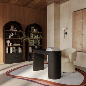 TOV Furniture Marlow 52" Elegant Wood Writing Desk with Velvet-Lined Drawers for Sophisticated Home Office Use Black REN-H710-30-35