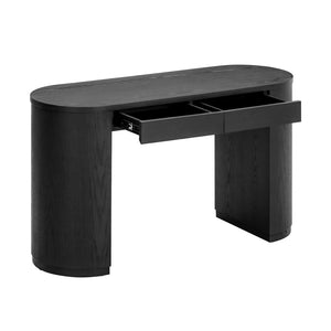 TOV Furniture Marlow 52" Elegant Wood Writing Desk with Velvet-Lined Drawers for Sophisticated Home Office Use Black REN-H710-30-35