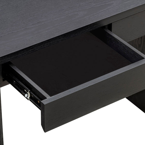 TOV Furniture Marlow 52" Elegant Wood Writing Desk with Velvet-Lined Drawers for Sophisticated Home Office Use Black REN-H710-30-35