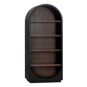 TOV Furniture Marlow Wood Bookcase – Stylish Arched Frame with Open Shelving for Modern Living Spaces and Decor Black REN-H710-45