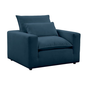 TOV Furniture Cali Performance Fabric Armchair - Stylish Comfort with Water-Repellent Fabric for Effortless Relaxation Navy REN-L00187