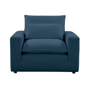TOV Furniture Cali Performance Fabric Armchair - Stylish Comfort with Water-Repellent Fabric for Effortless Relaxation Navy REN-L00187