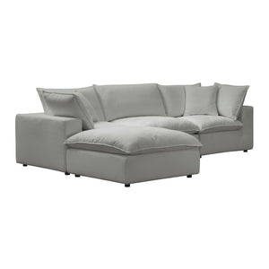 TOV Furniture Cali 4-Piece Modular Sectional Sofa - Stylish Performance Fabric for Versatile, Modern Living Spaces Slate REN-L0090-SEC