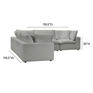 TOV Furniture Cali Modular L-Sectional Sofa: Versatile Performance Fabric Design for Modern Comfort & Style Slate REN-L0090-SEC1