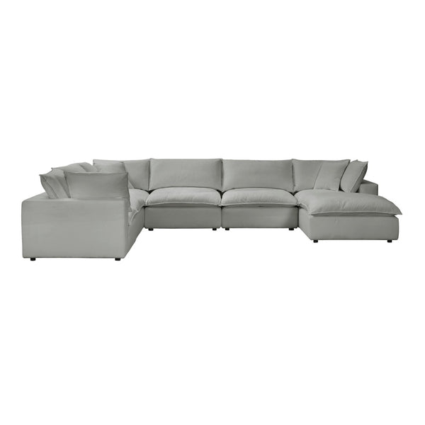 TOV Furniture Cali 7-Piece Modular Sectional Sofa with Performance Fabric for Versatile Living Space Solutions Slate REN-L0090-SEC2