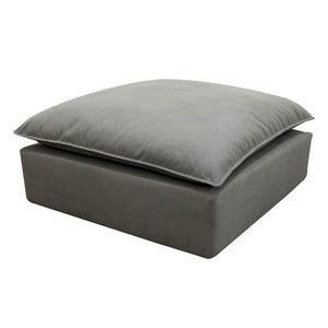 TOV Furniture Cali Performance Fabric Ottoman - Stylish, Versatile Seating for Modern Living Spaces and Comfort Slate REN-L0091