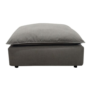 TOV Furniture Cali Performance Fabric Ottoman - Stylish, Versatile Seating for Modern Living Spaces and Comfort Slate REN-L0091