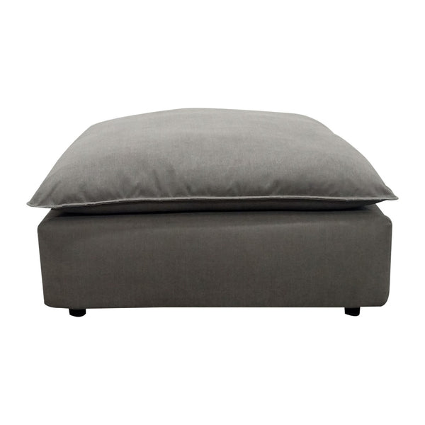 TOV Furniture Cali Performance Fabric Ottoman - Stylish, Versatile Seating for Modern Living Spaces and Comfort Slate REN-L0091