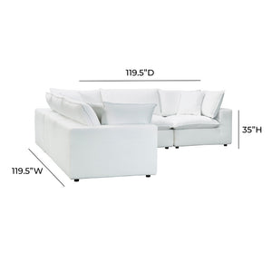 TOV Furniture Cali Modular L-Sectional Sofa: Versatile Performance Fabric Design for Modern Comfort & Style Pearl REN-L0092-SEC1