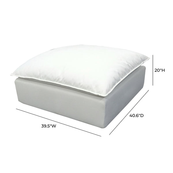 TOV Furniture Cali Performance Fabric Ottoman - Stylish, Versatile Seating for Modern Living Spaces and Comfort Pearl REN-L0093