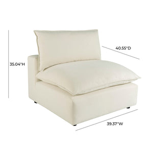 TOV Furniture Cali Modular Armless Chair - Effortless Comfort and Stylish Versatility for Your Living Space Natural REN-L0094-AC