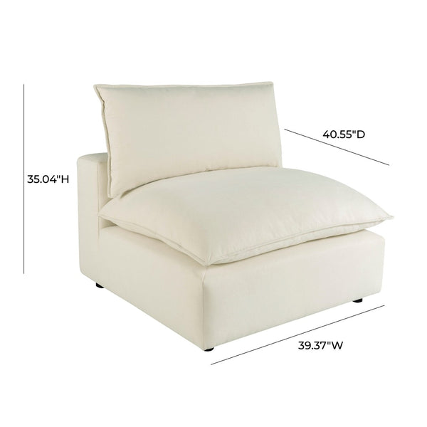 TOV Furniture Cali Modular Armless Chair - Effortless Comfort and Stylish Versatility for Your Living Space Natural REN-L0094-AC