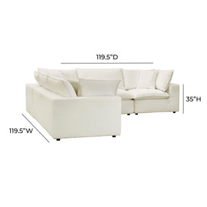 TOV Furniture Cali Modular L-Sectional Sofa: Versatile Performance Fabric Design for Modern Comfort & Style Natural REN-L0094-SEC1