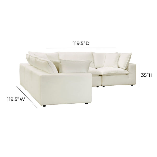 TOV Furniture Cali Modular L-Sectional Sofa: Versatile Performance Fabric Design for Modern Comfort & Style Natural REN-L0094-SEC1