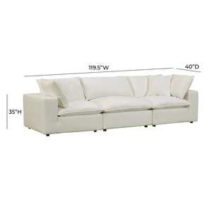 TOV Furniture Cali Modular Sectional Sofa - Stylish, Versatile Design with Easy-Care Performance Fabric Upholstery Natural REN-L0094