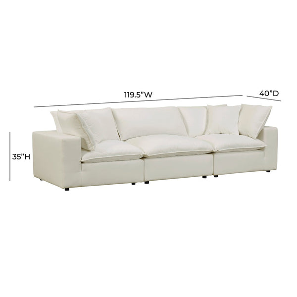 TOV Furniture Cali Modular Sectional Sofa - Stylish, Versatile Design with Easy-Care Performance Fabric Upholstery Natural REN-L0094