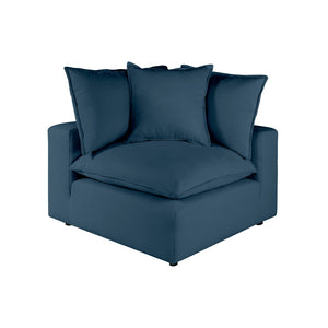 TOV Furniture Cali Modular Corner Chair - Stylish Performance Fabric Seating for Custom Configurations & Comfort Navy REN-L0096-C