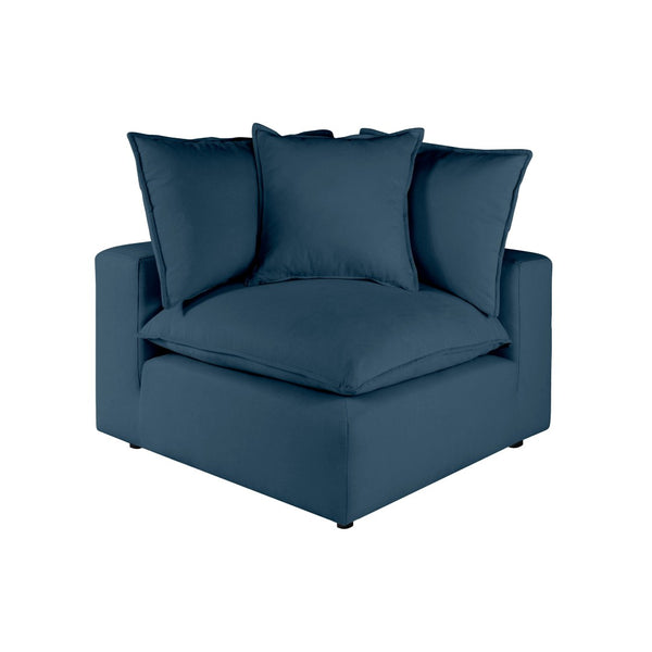 TOV Furniture Cali Modular Corner Chair - Stylish Performance Fabric Seating for Custom Configurations & Comfort Navy REN-L0096-C