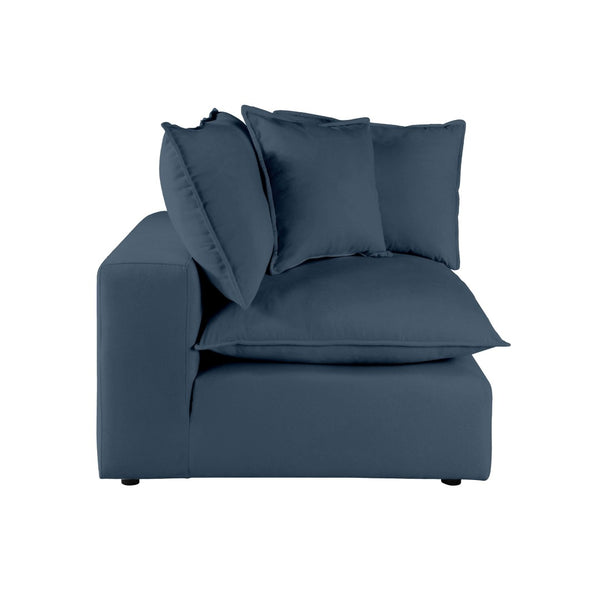 TOV Furniture Cali Modular Corner Chair - Stylish Performance Fabric Seating for Custom Configurations & Comfort Navy REN-L0096-C