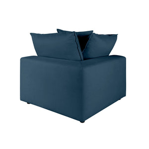 TOV Furniture Cali Modular Corner Chair - Stylish Performance Fabric Seating for Custom Configurations & Comfort Navy REN-L0096-C