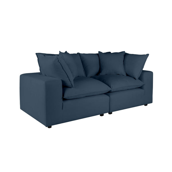 TOV Furniture Cali 80" Modular Loveseat – Versatile Performance Fabric with Contemporary Design for Modern Living Navy REN-L0096-LS