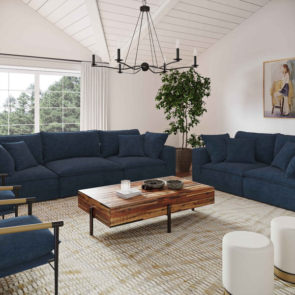 TOV Furniture Cali 80" Modular Loveseat – Versatile Performance Fabric with Contemporary Design for Modern Living Navy REN-L0096-LS