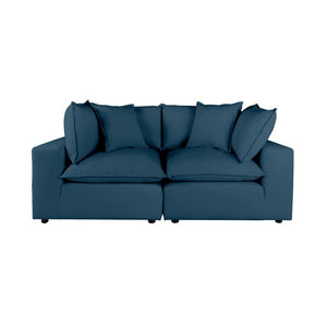 TOV Furniture Cali 80" Modular Loveseat – Versatile Performance Fabric with Contemporary Design for Modern Living Navy REN-L0096-LS