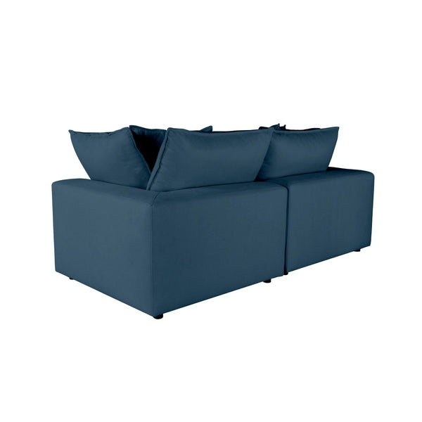 TOV Furniture Cali 80" Modular Loveseat – Versatile Performance Fabric with Contemporary Design for Modern Living Navy REN-L0096-LS