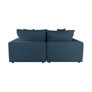 TOV Furniture Cali 80" Modular Loveseat – Versatile Performance Fabric with Contemporary Design for Modern Living Navy REN-L0096-LS