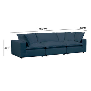 TOV Furniture Cali Modular Sectional Sofa - Stylish, Versatile Design with Easy-Care Performance Fabric Upholstery Navy REN-L0096