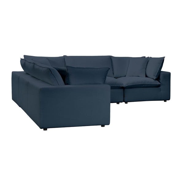 TOV Furniture Cali Modular L-Sectional Sofa: Versatile Performance Fabric Design for Modern Comfort & Style Navy REN-L0096-SEC1