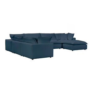 TOV Furniture Cali 7-Piece Modular Sectional Sofa with Performance Fabric for Versatile Living Space Solutions Navy REN-L0096-SEC2