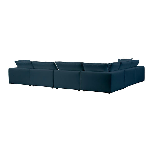TOV Furniture Cali 7-Piece Modular Sectional Sofa with Performance Fabric for Versatile Living Space Solutions Navy REN-L0096-SEC2