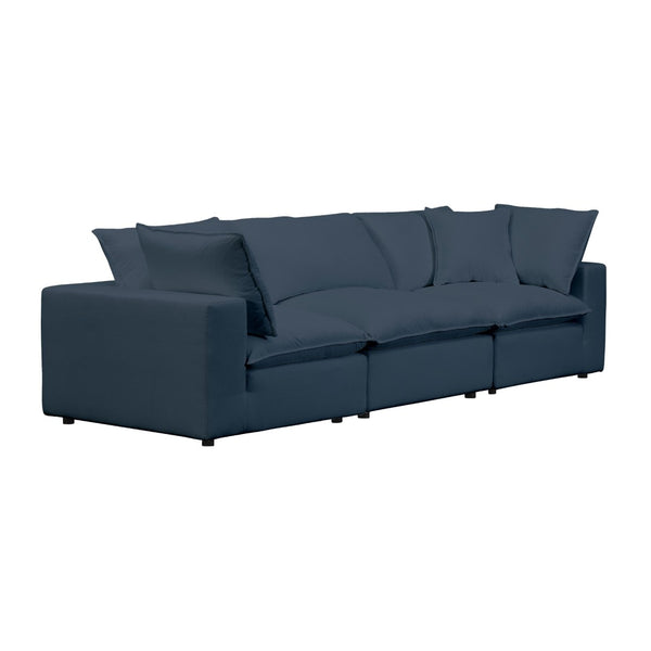 TOV Furniture Cali Modular Sectional Sofa - Stylish, Versatile Design with Easy-Care Performance Fabric Upholstery Navy REN-L0096