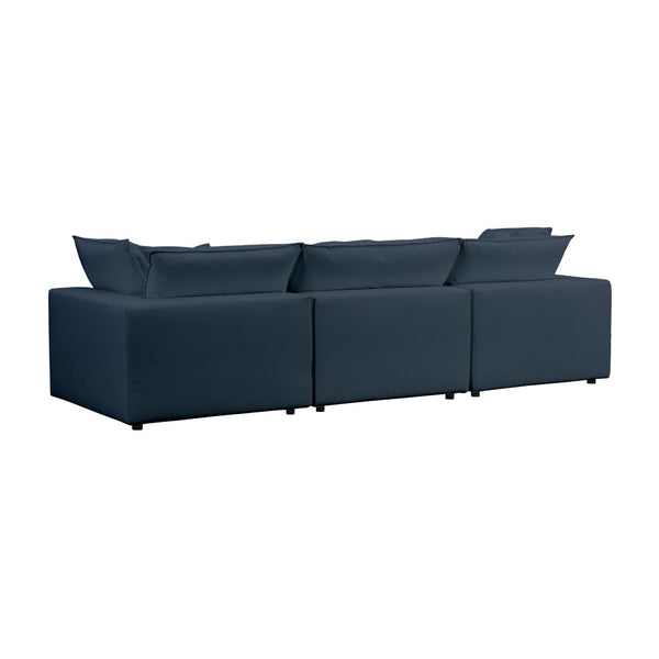 TOV Furniture Cali Modular Sectional Sofa - Stylish, Versatile Design with Easy-Care Performance Fabric Upholstery Navy REN-L0096